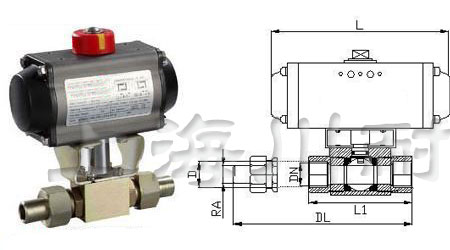 氣動(dòng)卡套式高壓焊接球閥結(jié)構(gòu)圖