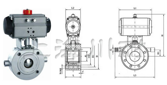對夾式氣動保溫球閥結構圖